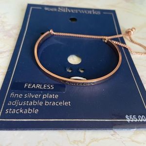 NWT Belks SILVERWORKS Fearless adjustable rose gold bracelet